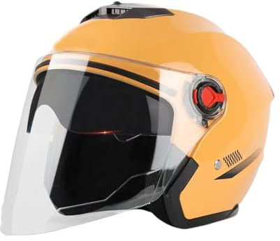 Acunny Erwachsene Motorradhelm, Offener Helm, Unisex, Gelb, 2.08 Pfund, ABS-Material, Polyester-Polsterung, Motorradfahren, Unisex-Erwachsene, Helm, Motorradhelm