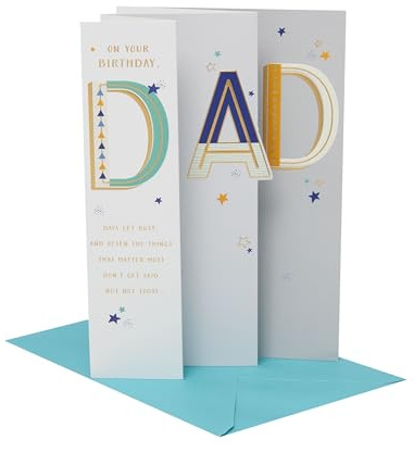 UK Greetings | Birthday Card for Dad | Bold Design | With Envelope | Happy Birthday Gifts | Greeting Card | Him/Boys/Men | 155 x 235 mm