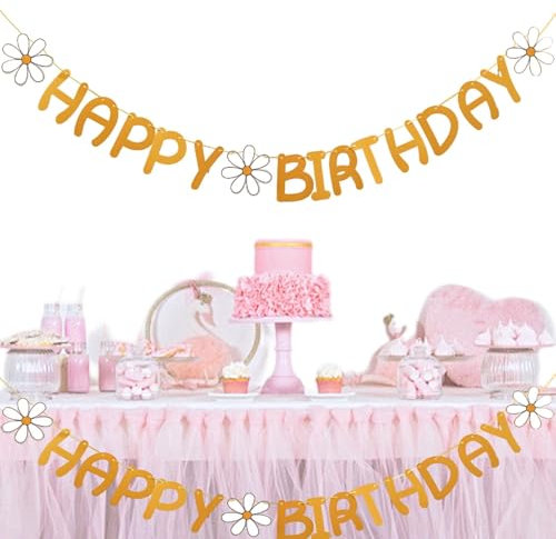 Flower Banner, Daisy Happy Birthday Banner, Colorful Birthday , Garland Birthday Banner, Happy Birthday Party Decorations, Floral Birthday Garland, Festive Party Banner, Birthday Celebratio