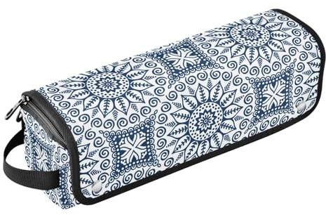 FRODOTGV Bolsa de viaje para herramientas para el cabello, organizador de alisadores de pelo de gran capacidad, bolsa de viaje para herramientas de cabello, plancha rizadora, secadora de pelo, azul