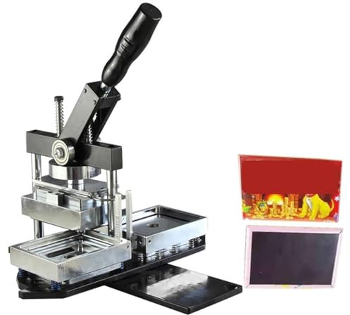 ZHIXUMM Pro Badge Machine Button Maker, Button Maker Machine 80 * 53mm Square Photo Magnet Maker Machine Heavy Duty Metal Fridge Photo Magnet Machine Press 200 Pcs Set Diy Home Beginners