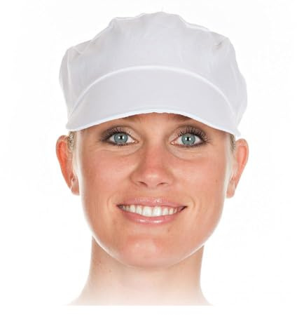 FRANZ MENSCH 10 Stück Hygostar Schildmützen | Polycotton, Packung, weiß, Einheitsgröße, Schildmütze, Kopfbedeckung, Baretthauben