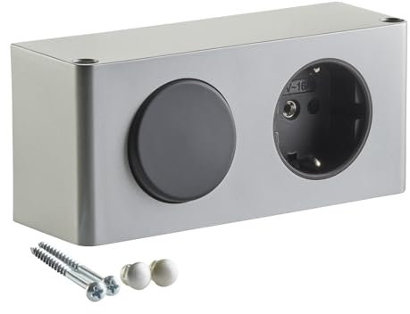 SOTECH Steckdose Powerbox inkl. Lichtschalter für 12 V 10 W LED-Beleuchtung Kombibox für Spiegelschrank Küchenschrank TÜV geprüft (mit Netzteil)