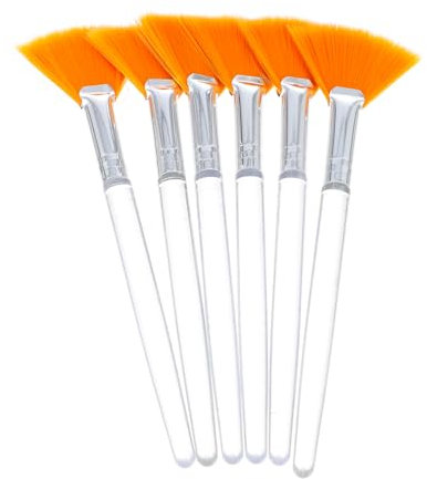 BELLIFFY 6pcs Facial Mask Brush Applicator for Face Mask Beauty Diy Makeup Supplies Long Handle Soft Tips Easy to Clean