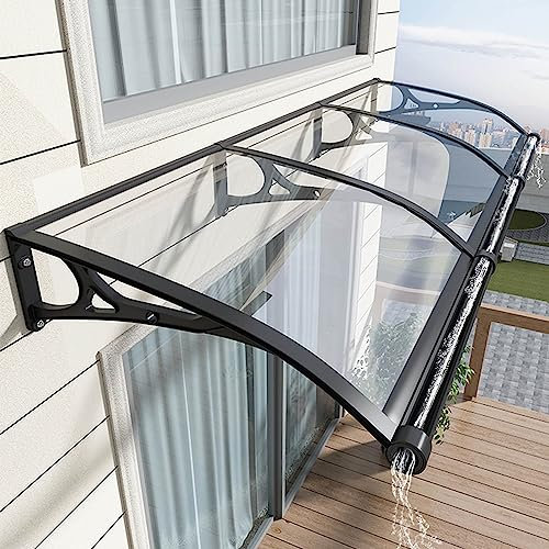 Vorzelt für die Vordertür, wasserdicht, transparent, für Regen, Schnee, Sonnenlicht, UV-Schutz, Vordach für Vorder- und Hintertür, Veranda, Regenschutz, 60 x 340 cm