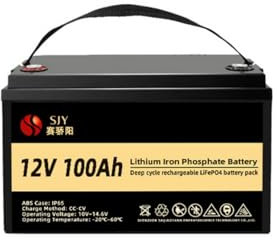 SaiJiaoYang 12V 100Ah LifePO4, Batterie au Lithium avec 100A BMS 10000 Cycle profond Classe A Batterie LiFePO4 avec LCD Parfait pour Off-Grid, RV, Système Solaire, Bateau, Camper, Remorque de Voyage
