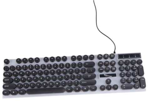 NUOBESTY Clavier USB Lumineux à Touche Ronde G21, Noir, Plastique | Filaire, Format Portable, pour Ordinateur et Tablette, Usage Voyage et Extérieur