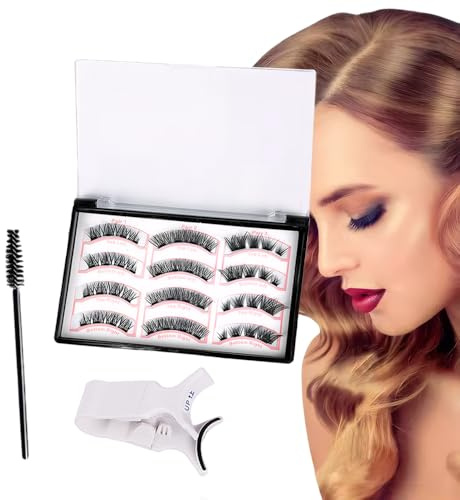 XFSRG Magnetische Wimpern Mit Wimpernzange 3D Magnet Wimpern Natürlicher Look Wimpernverlängerung 12 Stück Magnetisch Eyelashes Extensions Set Ohne kleber Magnetic Lashes