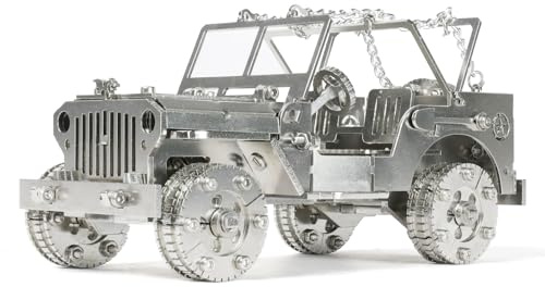 Kolotesame Klassischer Geländewagen 3D-Metallpuzzle-Modell für Erwachsene – Jeep-DIY-Bausatz mit Werkzeug, 3D-Puzzle-Automodell, Geschenk für Männer oder Schreibtisch-Dekoration