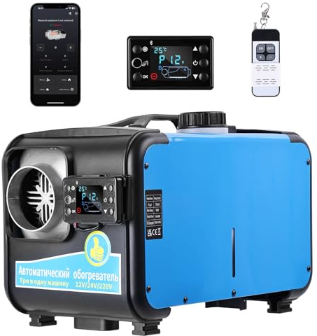 Nexalite 8 kW Dieselheizung，All-in-One Standheizung Diesel mit Bluetooth & Fernbedienung, 12/24V & AC-Adapter, Höhenmodus, 5 L Tank, Diesel Standheizung für Auto, LKW, Wohnmobil
