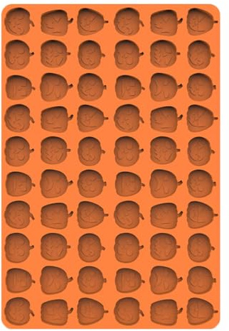 Pumpkin Shape Chocolate Mould Mini Candy Ice Cube Trays Jelly Moulds Ice Cube Candy Moulds Chocolate Silicone Mold for Kids Cake Cupcake Decorations Candy Chocolate for Christmas Halloween