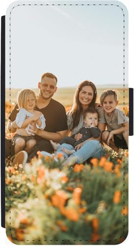 Unique Gifts House Ltd Personalised Phone Case Compatible with S25 Custom Leather Flip Wallet Case Any Photo Printed One Photo Anti Drop Personalised Case
