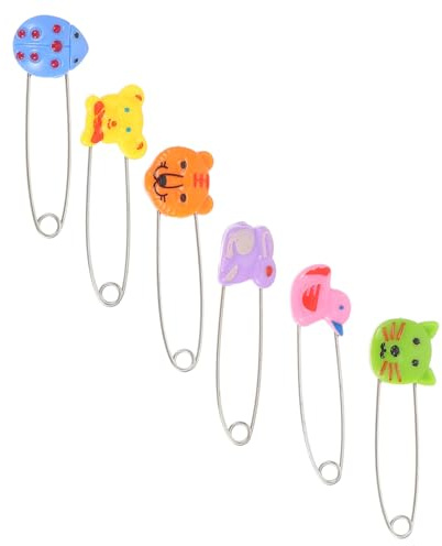 Sicherheitsnadel für Babys mit Tiermotiven, Edelstahl | Traditionelle Windelbroschen, Verstellbar und Sicher Verschließbar, Halten Stoffwindeln Zuverlässig, 30 Stück Packung