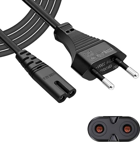C7 Figure 8 Câble d'alimentation 2 Broches EU, Cordon Alimentation Compatible avec PS5 PS4 PS3 Xbox Série X/S, HP Imprimantes Epson Canon Pixma OfficeJet Pro Envy, Samsung Philips LG Sony TV 3 mètres