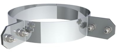 Jeremias DW-ECO 2.0 Edelstahl Abgassystem 225mm Doppelwandig 2-Punkt Abspannschelle CE-Zertifiziert für Öl Gas Festbrennstoffe Außenwandmontage
