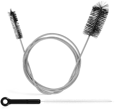 LAPYAPPE Flexible Double Ended Stainless Steel Tube Cleaning Brush Set for Kitchen and Bathroom Sink Drain Unblocker with Spring Drain and Hose Cleaner