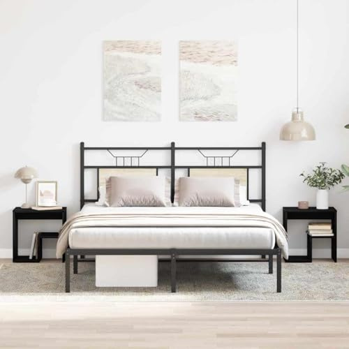 Mhdvray Nachttisch 2er Set Schwarz Eichen-Optik 40 x 30 x 40 cm aus Holzwerkstoff mit Stauraum Modernes Design Robuste Konstruktion & Langlebigkeit für Schlafzimmer und Beistell-Regal-Zone