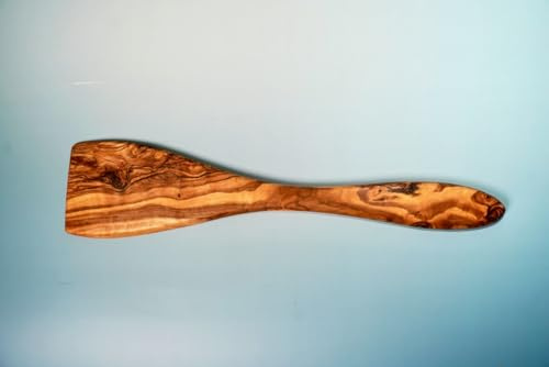Vincaza Olive Wood Spatula for Cooking 30cm - Handmade Wooden Cooking Spatula Kitchen Utensil - Natural Wooden Spatula for Stirring, Flipping & Serving