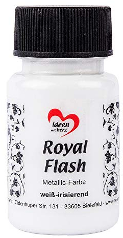 Ideen mit Herz Royal Flash, Acryl-Farbe, metallic, mit feinsten Glitzerpartikeln, 50 ml (weiß-irisierend)