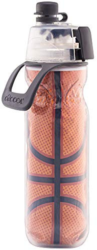 O2COOL Mist N' Sip Isolierte Wasserflasche, 590 ml, 590 ml, Basketball