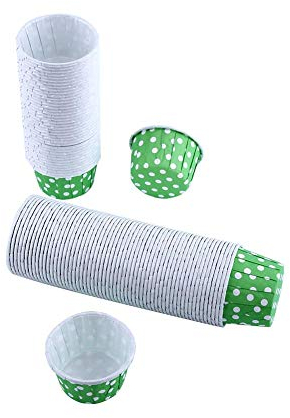 Lot de 100 caissettes de cuisson en papier sulfurisé pour muffins, 8 couleurs au choix (vert)
