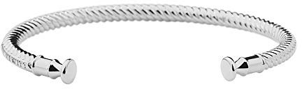 PAUL HEWITT ROCUFF Bangle Bracelet for Women - Silver Womens Bracelets with Braided Sail Rope Design, Nautical Jewellery for Women