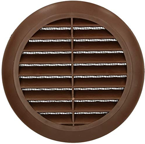 KOTARBAU® Griglia di aerazione 125 mm flangia tonda marrone protezione dagli insetti griglia a lamelle griglia di ventilazione raccordo per tubi