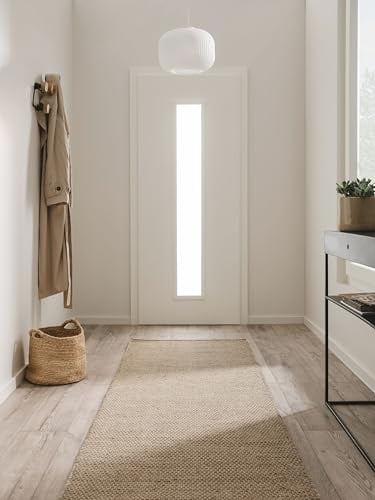 benuta Pure Wollteppich Rocco - Taupe 80x250 cm - Handgewebt - Läufer & im Style: Wolle, Uni, Boho, Hygge & Cozy, Minimalistisch - Pflegeleicht für Wohnzimmer Schlafzimmer