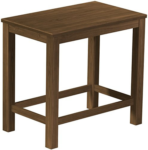 Hochtisch Rio Classico 120x73 cm Nussbaum mit Fußleisten Bartisch Holz Tisch Pinie Massivholz Stehtisch Bistrotisch Tresen Bar Thekentisch Echtholz Größe und Farbe wählbar Brasilmöbel