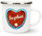 Werbetreff Gera Emaille-Tasse mit Name & Motiv Lebkuchenherz - Bedruckt & Personalisiert - Geschenk-Idee - Oktoberfest - Vintage-Look - Retro-Optik
