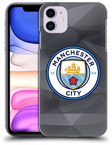Head Case Designs Officially Licensed Manchester City Man City FC Black Full Colour Badge Geometric Hard Back Case Compatible With Apple iPhone 11