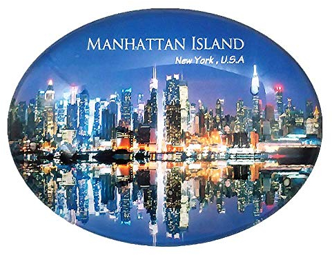Manhattan Island New York USA Kühlschrankmagnet Reise Souvenir Geschenk Home & Kitchen Dekoration Magnetaufkleber Kristall Kühlschrank Magnet Kollektion