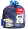 Stella pack Müllbeutel 60 l sehr robust 80 Stück 100 Stück recycelter Kunststoff umweltfreundlich flexibel Wave-Top-Verschluss für schwere Abfälle und Verwendung im Innen- und Außenbereich