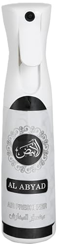 Khadlaj Perfumes Water Spray Air Freshener Spray- Deodoriser Natural Odour Eliminator & Air Freshener for Home, Fabric, Car & Bathroom Fragrant Sprays - Oud Floral Fresh Blossom (Al Abyad)