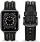 Tasikar Lederarmband Kompatibel mit Apple Watch Armband 42mm(Series 10) 41mm 40mm 38mm, Echte Leder Handgemacht Ersatz Armbänder kompatibel mit iWatch Series 10 9 8 SE 7 6 5 4 3 2 1 (Schwarz)