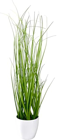 creativ home Kunstpflanze Gras, GRASBUSCH im weißen Topf. Ca 40 cm. Kunstgras, Dekogras. Topf Weiss. Art.: 104092-40