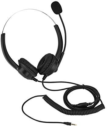 Casque de téléphone portable, casque de centre d'appels avec réduction de bruit de microphone, casque stéréo 3,5 mm pour ordinateur portable SoftPhone Skype téléphonique(Fiche de 3,5 mm)