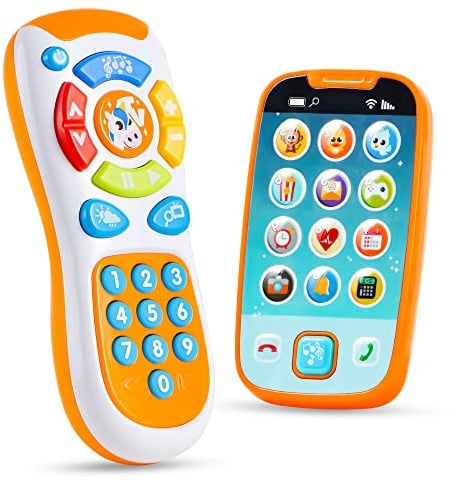 JOYIN Baby Telefon Baby Spielzeug Handy Ab 1 Jahr, Musikalische Spielzeuge Für Babies, 2pc Fernbedienung, Kinder Smartphone, Baby Spielzeug Ab 6 Monaten, Handy Baby Ab 1 Jahr Geschenk Jungen Mädchen