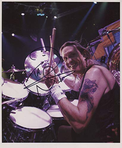 100% Genuine Nicko McBrain Iron Maiden SIGNED 8 x 10 Photo + Certificate Of Authentication