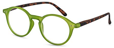FILTRAL Runde Lesebrille/Moderne Lesehilfe aus recyceltem Kunststoff für Damen & Herren/Grün-havanna, +2,50 dpt., F4565390