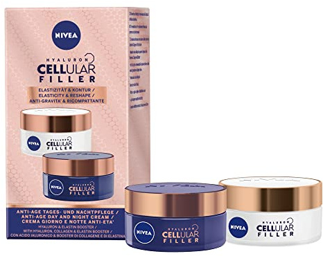NIVEA Cellular Elasticity Duo Pack, NIVEA Cellular Elastizität Tagescreme und Nachtcreme, Anti Aging Gesichtscreme Multipack, Anti Falten Creme, Faltencreme für Frauen