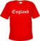 England Herren T-Shirt - Altdeutsch - Rotes Tee Shirt L Rot