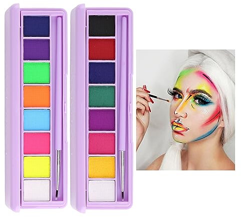 Peinture Visage, Peinture Corporelle pour Le Visage, Palette de Maquillage pour Enfants, 8 Tatouage de Peinture à I'huile, Peinture pour le Visage, Cadeau Parfait Pour Carnaval, Halloween (02)