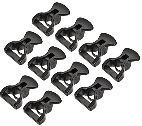 sourcing map 10 Stück Zelt Seil Schnallen 4mm Kunststoff Schwarz | Abspannleine Spanner, Für Outdoor Camping Überdachungsplanen, 4mm, Kunststoff