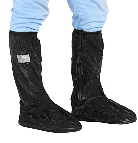 Motorrad-Regenüberschuhe, Motorrad, Roller, Fahrrad, Radfahren, Wasserdicht, Rutschfest, Schuhüberzug für Regnerischen, Verschneiten Tag(Schwarzes L)