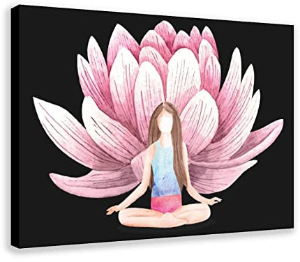 FISH DRAGATE Yoga Joga Namaste Katze Hund Poster Leinwand Poster Wandkunst Dekor Druck Bild Gemälde für Wohnzimmer Schlafzimmer Dekoration Rahmen Stil 30 x 45 cm