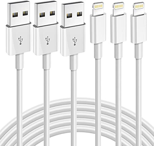 Jeercor iPhone Charger Cable 3 Pack 3FT/1M Apple MFi Certified Lightning Fast Charging Cords Compatible with 14 13 12 11 XS XR X Pro Max Mini 8 7 6S 6 Plus 5S SE (OCEEK-CA01)