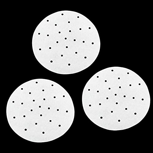 Rierdge 25,4 cm kleine Bambus-Dampfgarer-Einlagen, 100 Stück, antihaftbeschichtetes Dampfpapier für gedämpfte Teigtaschen, Drötchen