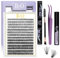 B&Q Lash Extension Set, 0.07D, 9–15 mm Mix, 30D+50D Eyelash Extension Set, Lash Glue, Remover and Applicators for Eyelash Set for Beginners, Pack of 280 (Set-30D+50D-0.07D, Mix)