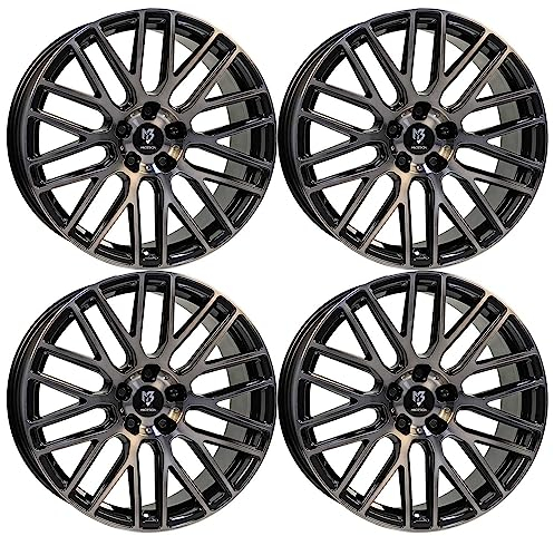 4x MB Design Felgen KV4 7.5Jx18 ET42 5x112 Rauchschwarz glänzend poliert kompatibel mit VW Beetle Caddy E-Golf EOS Golf ID.3 Jetta Passat Scirocco R Scir